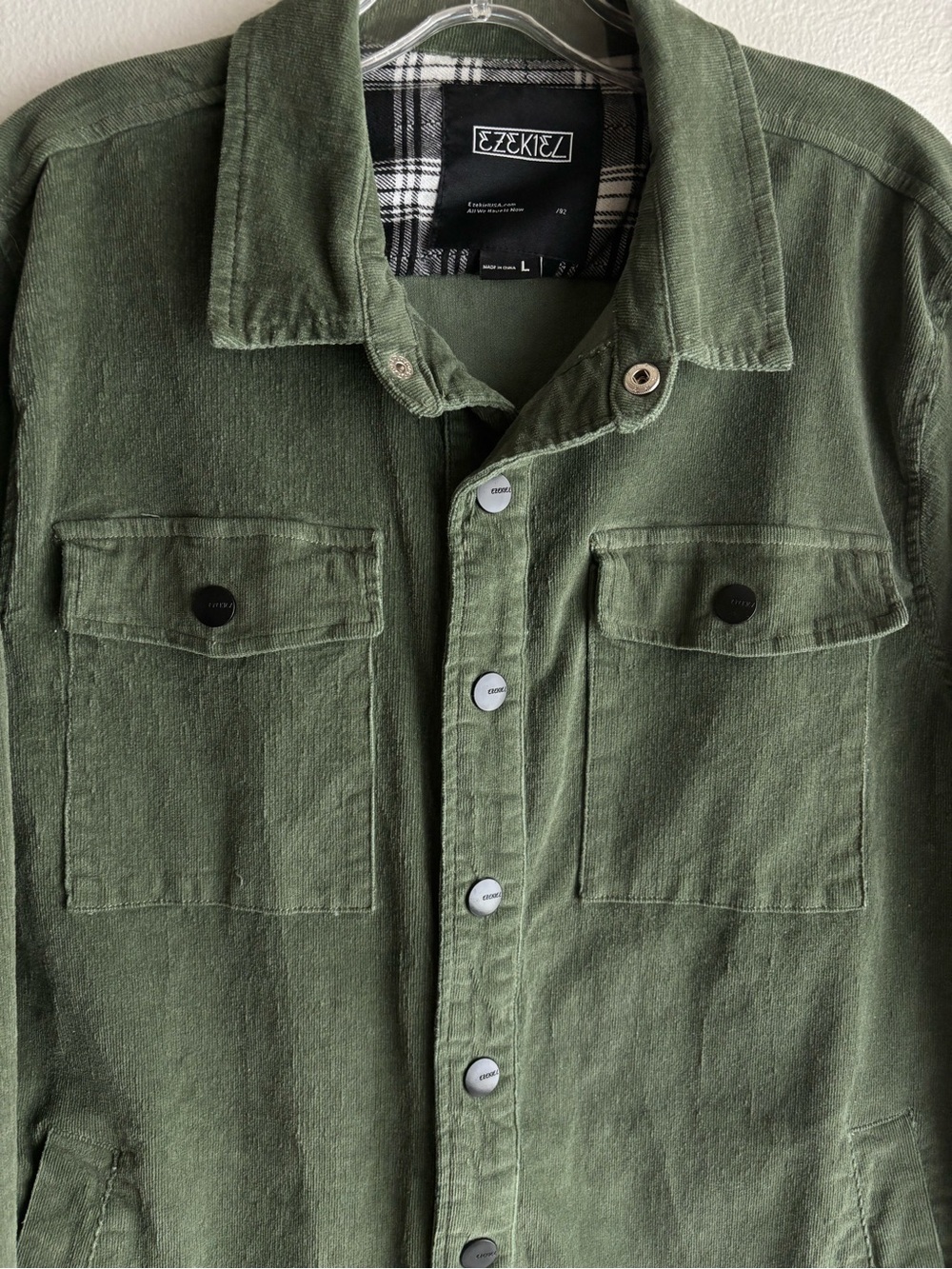 Ezekiel Olive Green Military-Style Canvas Field Jacket - Picture 2 of 12